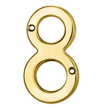 This is an image of Carlisle Brass - Numerals (0-9) Number 8 - Polished Brass available to order from T.H Wiggans Architectural Ironmongery in Kendal, quick delivery and discounted prices.