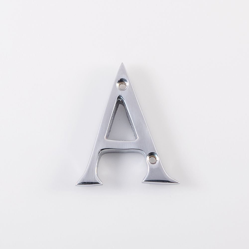 This is an image of Carlisle Brass - Letter A - Polished Chrome available to order from T.H Wiggans Architectural Ironmongery in Kendal, quick delivery and discounted prices.