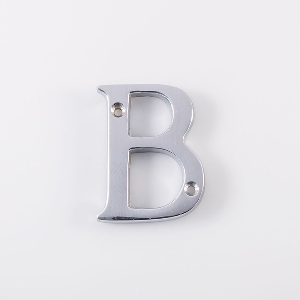 This is an image of Carlisle Brass - Letter B - Polished Chrome available to order from T.H Wiggans Architectural Ironmongery in Kendal, quick delivery and discounted prices.