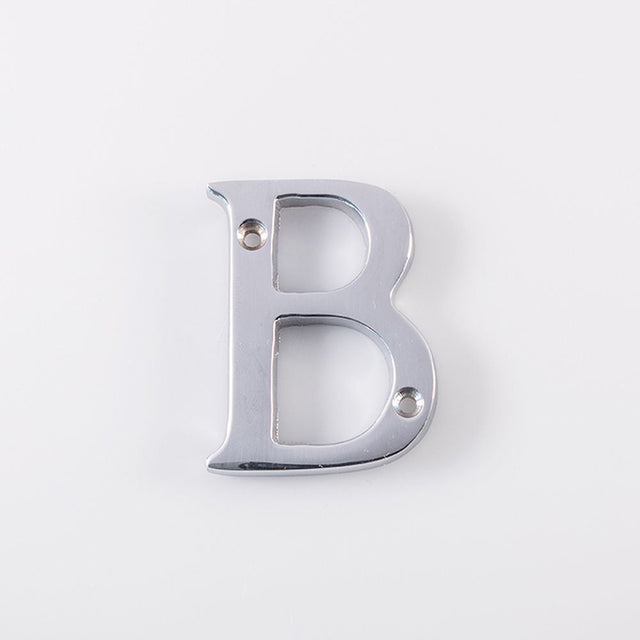 This is an image of Carlisle Brass - Letter B - Polished Chrome available to order from T.H Wiggans Architectural Ironmongery in Kendal, quick delivery and discounted prices.