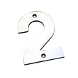 This is an image of Eurospec - Numerals Number 2 - Bright Stainless Steel available to order from T.H Wiggans Architectural Ironmongery in Kendal, quick delivery and discounted prices.