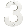 This is an image of Eurospec - Numerals Number 3 - Bright Stainless Steel available to order from T.H Wiggans Architectural Ironmongery in Kendal, quick delivery and discounted prices.