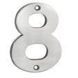 This is an image of Eurospec - Numerals Number 8 - Satin Stainless Steel available to order from T.H Wiggans Architectural Ironmongery in Kendal, quick delivery and discounted prices.
