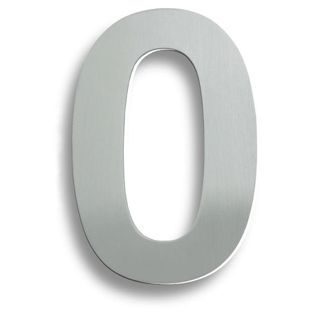 This is an image of Eurospec - Stainless Steel 7" Numerals (0-9) (Number 0) - Bright Stainless Steel available to order from T.H Wiggans Architectural Ironmongery in Kendal, quick delivery and discounted prices.