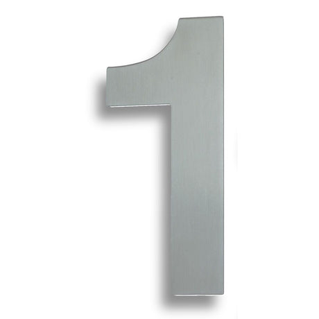 This is an image of Eurospec - Stainless Steel 7" Numerals (0-9) (Number 1) - Bright Stainless Steel available to order from T.H Wiggans Architectural Ironmongery in Kendal, quick delivery and discounted prices.