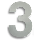 This is an image of Eurospec - Stainless Steel 7" Numerals (0-9) (Number 3) - Bright Stainless Steel available to order from T.H Wiggans Architectural Ironmongery in Kendal, quick delivery and discounted prices.