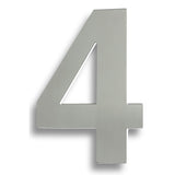 This is an image of Eurospec - Stainless Steel 7" Numerals (0-9) (Number 4) - Bright Stainless Steel available to order from T.H Wiggans Architectural Ironmongery in Kendal, quick delivery and discounted prices.