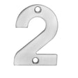 This is an image of Eurospec - Numerals Number 2 - Satin Stainless Steel available to order from T.H Wiggans Architectural Ironmongery in Kendal, quick delivery and discounted prices.