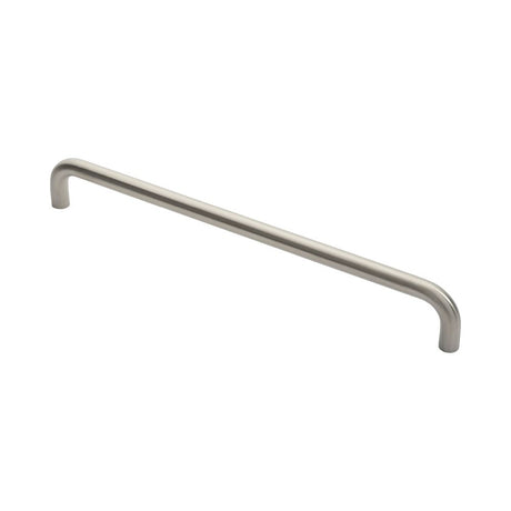 This is an image of Eurospec - 19mm D Pull Handles 450mm Centres - Satin Stainless Steel available to order from T.H Wiggans Architectural Ironmongery in Kendal, quick delivery and discounted prices.