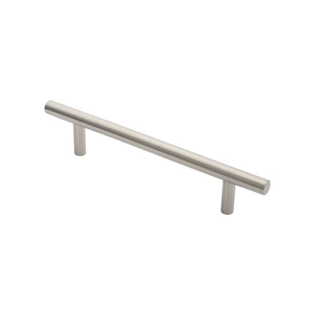 This is an image of Eurospec - 19mm Straight T Pull Handle 225mm Centres - Satin Stainless Steel available to order from T.H Wiggans Architectural Ironmongery in Kendal, quick delivery and discounted prices.