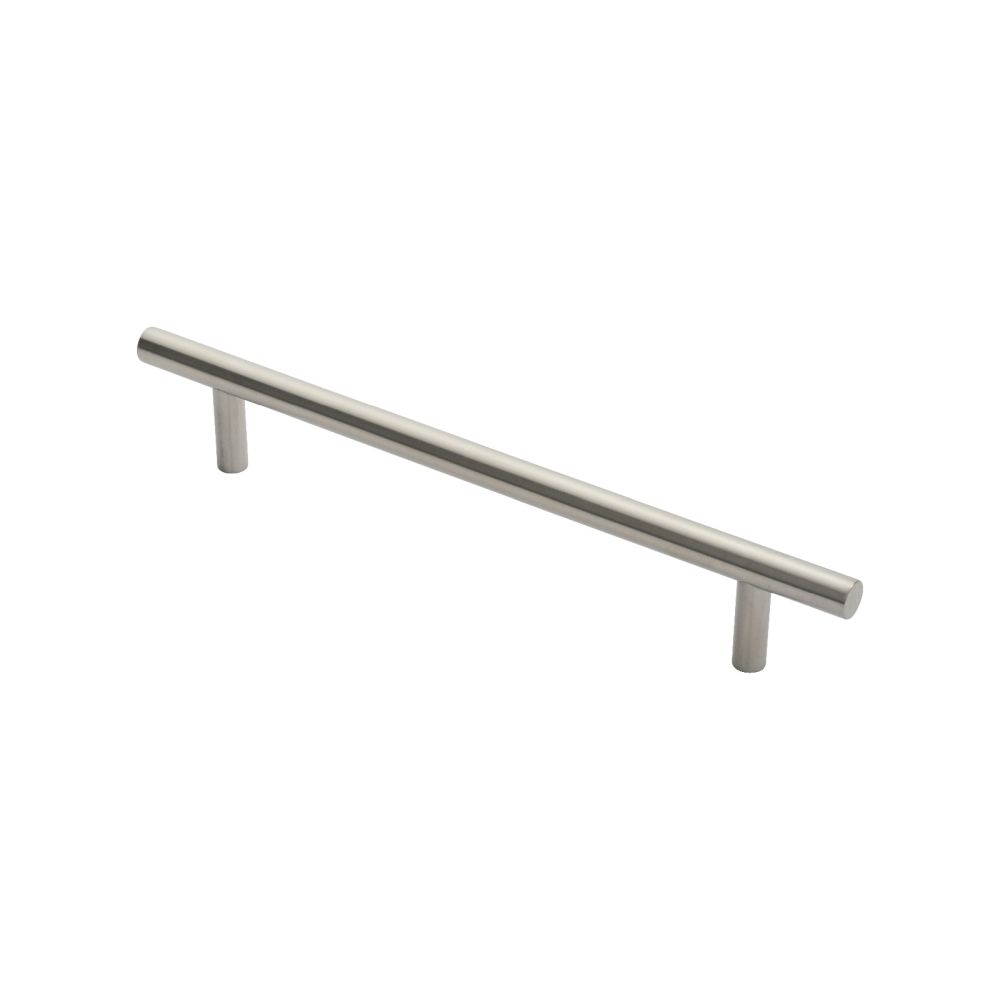 This is an image of Eurospec - 19mm Straight T Pull Handle 300mm Centres - Satin Stainless Steel available to order from T.H Wiggans Architectural Ironmongery in Kendal, quick delivery and discounted prices.