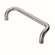 This is an image of Eurospec - 25mm Cranked Pull Handle 300mm Centres - Satin Stainless Steel available to order from T.H Wiggans Architectural Ironmongery in Kendal, quick delivery and discounted prices.