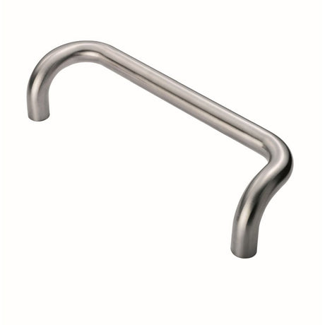 This is an image of Eurospec - 25mm Cranked Pull Handle 300mm Centres - Satin Stainless Steel available to order from T.H Wiggans Architectural Ironmongery in Kendal, quick delivery and discounted prices.