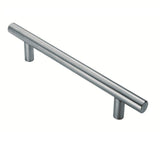 This is an image of Eurospec - 30mm Straight T Pull Handle 1000mm Centres - Satin Stainless Steel available to order from T.H Wiggans Architectural Ironmongery in Kendal, quick delivery and discounted prices.