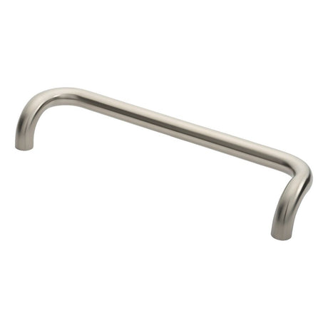 This is an image of Eurospec - Cranked Pull Handle 450mm Centres - Satin Stainless Steel available to order from T.H Wiggans Architectural Ironmongery in Kendal, quick delivery and discounted prices.