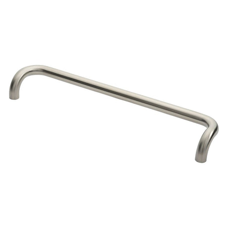 This is an image of Eurospec - 30mm Cranked Pull Handle 600mm Centres - Satin Stainless Steel available to order from T.H Wiggans Architectural Ironmongery in Kendal, quick delivery and discounted prices.