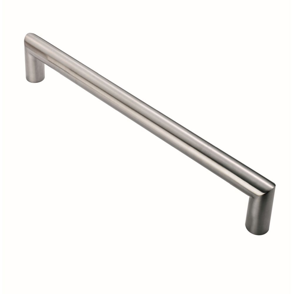 This is an image of Eurospec - 30mm Mitred Pull Handle 450mm Centres - Satin Stainless Steel available to order from T.H Wiggans Architectural Ironmongery in Kendal, quick delivery and discounted prices.