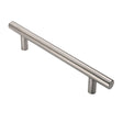 This is an image of Eurospec - 30mm Straight T Pull Handle 600mm Centres - Satin Stainless Steel available to order from T.H Wiggans Architectural Ironmongery in Kendal, quick delivery and discounted prices.