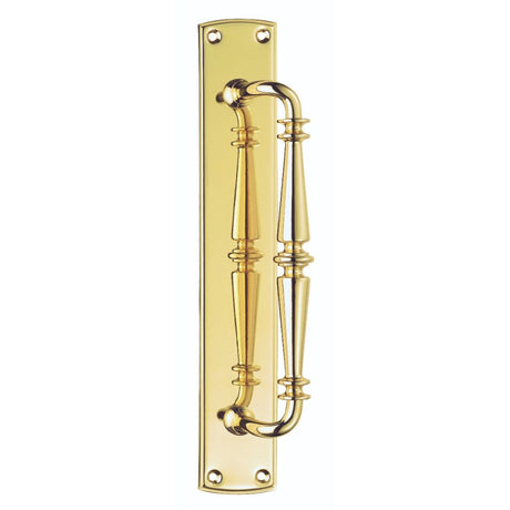 This is an image of Carlisle Brass - Ornate Pull Handle - Polished Brass available to order from T.H Wiggans Architectural Ironmongery in Kendal, quick delivery and discounted prices.