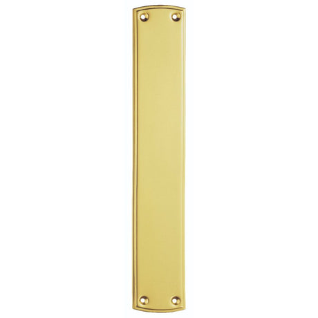 This is an image of Carlisle Brass - Ornate Finger Plate 382 x 75mm - Polished Brass available to order from T.H Wiggans Architectural Ironmongery in Kendal, quick delivery and discounted prices.