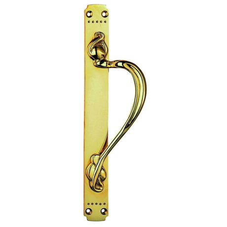 This is an image of Carlisle Brass - Laurin Pull Handle R/H - Polished Brass available to order from T.H Wiggans Architectural Ironmongery in Kendal, quick delivery and discounted prices.