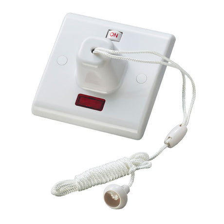 This is an image showing Eurolite Enhance White Plastic Pull Cord - White (With White Trim) pl3331 available to order from T.H. Wiggans Ironmongery in Kendal, quick delivery and discounted prices.