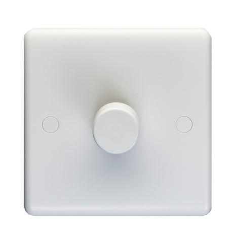 This is an image showing Eurolite Enhance White Plastic 1 Gang Dimmer - White (With White Trim) pl3504/12led available to order from T.H. Wiggans Ironmongery in Kendal, quick delivery and discounted prices.