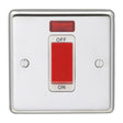 This is an image showing Eurolite Stainless Steel 45Amp Switch with Neon Indicator - Polished Stainless Steel (With White Trim) pss45aswnsw available to order from T.H. Wiggans Ironmongery in Kendal, quick delivery and discounted prices.