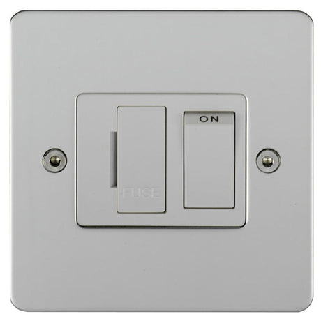 This is an image showing Eurolite Stainless Steel Switched Fuse Spur - Polished Stainless Steel (With White Trim) pssswfw available to order from T.H. Wiggans Ironmongery in Kendal, quick delivery and discounted prices.