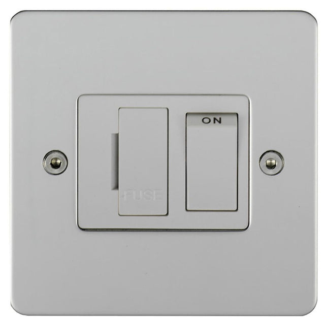 This is an image showing Eurolite Stainless Steel Switched Fuse Spur - Polished Stainless Steel (With White Trim) pssswfw available to order from T.H. Wiggans Ironmongery in Kendal, quick delivery and discounted prices.