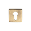 This is an image of Manital - Square Euro Profile Escutcheon - Antique Brass available to order from T.H Wiggans Architectural Ironmongery in Kendal, quick delivery and discounted prices.