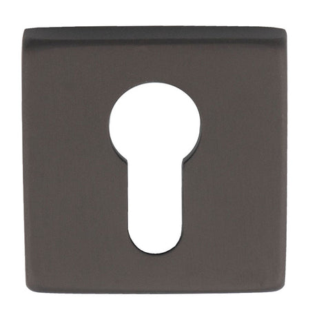 This is an image of a Manital - Square Euro Profile Escutcheon - Anthracite qe001ant that is availble to order from T.H Wiggans Ironmongery in Kendal.