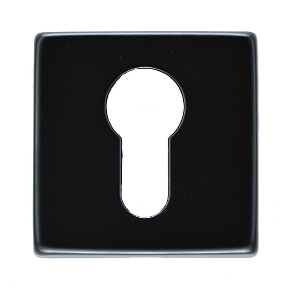 This is an image of Manital - Square Euro Profile Escutcheon - Black available to order from T.H Wiggans Architectural Ironmongery in Kendal, quick delivery and discounted prices.