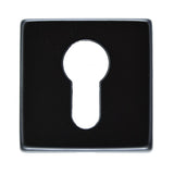 This is an image of Manital - Square Euro Profile Escutcheon - Black available to order from T.H Wiggans Architectural Ironmongery in Kendal, quick delivery and discounted prices.