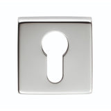 This is an image of Manital - Square Euro Profile Escutcheon - Polished Chrome available to order from T.H Wiggans Architectural Ironmongery in Kendal, quick delivery and discounted prices.