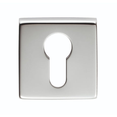 This is an image of Manital - Square Euro Profile Escutcheon - Polished Chrome available to order from T.H Wiggans Architectural Ironmongery in Kendal, quick delivery and discounted prices.