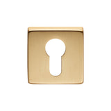 This is an image of Manital - Square Euro Profile Escutcheon - Satin Brass available to order from T.H Wiggans Architectural Ironmongery in Kendal, quick delivery and discounted prices.