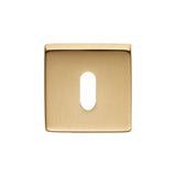 This is an image of Manital - Square Standard Key Escutcheon - Satin Brass available to order from T.H Wiggans Architectural Ironmongery in Kendal, quick delivery and discounted prices.