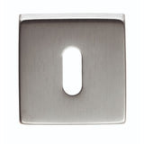 This is an image of Manital - Square Standard Key Escutcheon - Satin Chrome available to order from T.H Wiggans Architectural Ironmongery in Kendal, quick delivery and discounted prices.