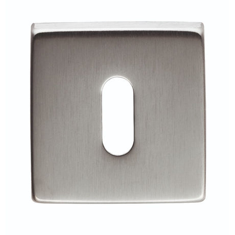 This is an image of Manital - Square Standard Key Escutcheon - Satin Chrome available to order from T.H Wiggans Architectural Ironmongery in Kendal, quick delivery and discounted prices.