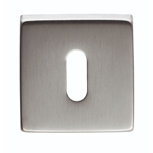 This is an image of Manital - Square Standard Key Escutcheon - Satin Chrome available to order from T.H Wiggans Architectural Ironmongery in Kendal, quick delivery and discounted prices.