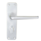 This is an image of Eurospec - Aluminium Lever on WC Backplate - Satin Anodised Aluminium available to order from T.H Wiggans Architectural Ironmongery in Kendal, quick delivery and discounted prices.