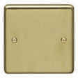 This is an image showing Eurolite Stainless Steel Single Blank Plate - Satin Brass (With Black Trim) sb1b available to order from T.H. Wiggans Ironmongery in Kendal, quick delivery and discounted prices.