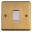 This is an image showing Eurolite Stainless Steel 20Amp Switch - Satin Brass (With White Trim) sb20asww available to order from T.H. Wiggans Ironmongery in Kendal, quick delivery and discounted prices.