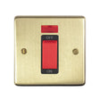 This is an image showing Eurolite Stainless Steel 45Amp Switch with Neon Indicator - Satin Brass (With Black Trim) sb45aswnsb available to order from T.H. Wiggans Ironmongery in Kendal, quick delivery and discounted prices.