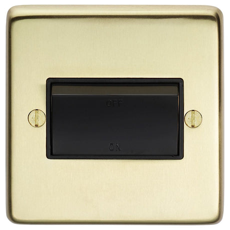 This is an image showing Eurolite Stainless Steel Fan Switch - Satin Brass (With Black Trim) sbfswb available to order from T.H. Wiggans Ironmongery in Kendal, quick delivery and discounted prices.