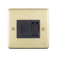 This is an image showing Eurolite Stainless Steel Switched Fuse Spur - Satin Brass (With Black Trim) sbswfb available to order from T.H. Wiggans Ironmongery in Kendal, quick delivery and discounted prices.