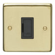 This is an image showing Eurolite Stainless Steel Unswitched Fuse Spur - Satin Brass (With Black Trim) sbuswfb available to order from T.H. Wiggans Ironmongery in Kendal, quick delivery and discounted prices.