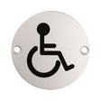 This is an image of Eurospec - Signage Disabled Symbol - Bright Stainless Steel available to order from T.H Wiggans Architectural Ironmongery in Kendal, quick delivery and discounted prices.