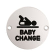 This is an image of Eurospec - Signage Baby Change Symbol - Satin Stainless Steel available to order from T.H Wiggans Architectural Ironmongery in Kendal, quick delivery and discounted prices.